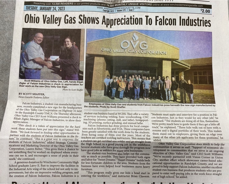 What a great article, in the News Gazette about Falcon Industries!